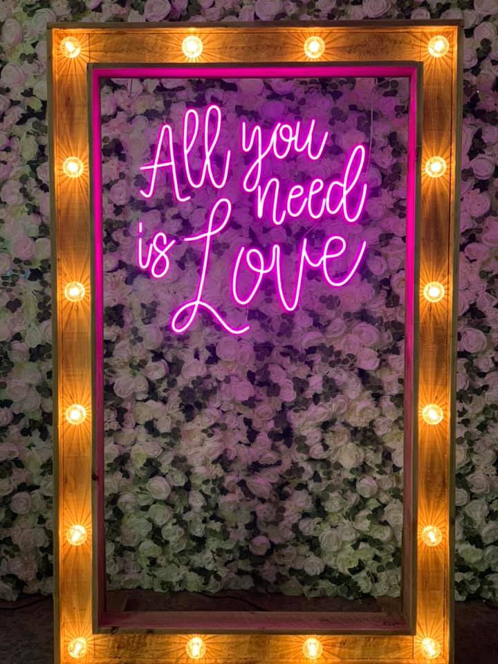 Light Up Frame Rustic Wood